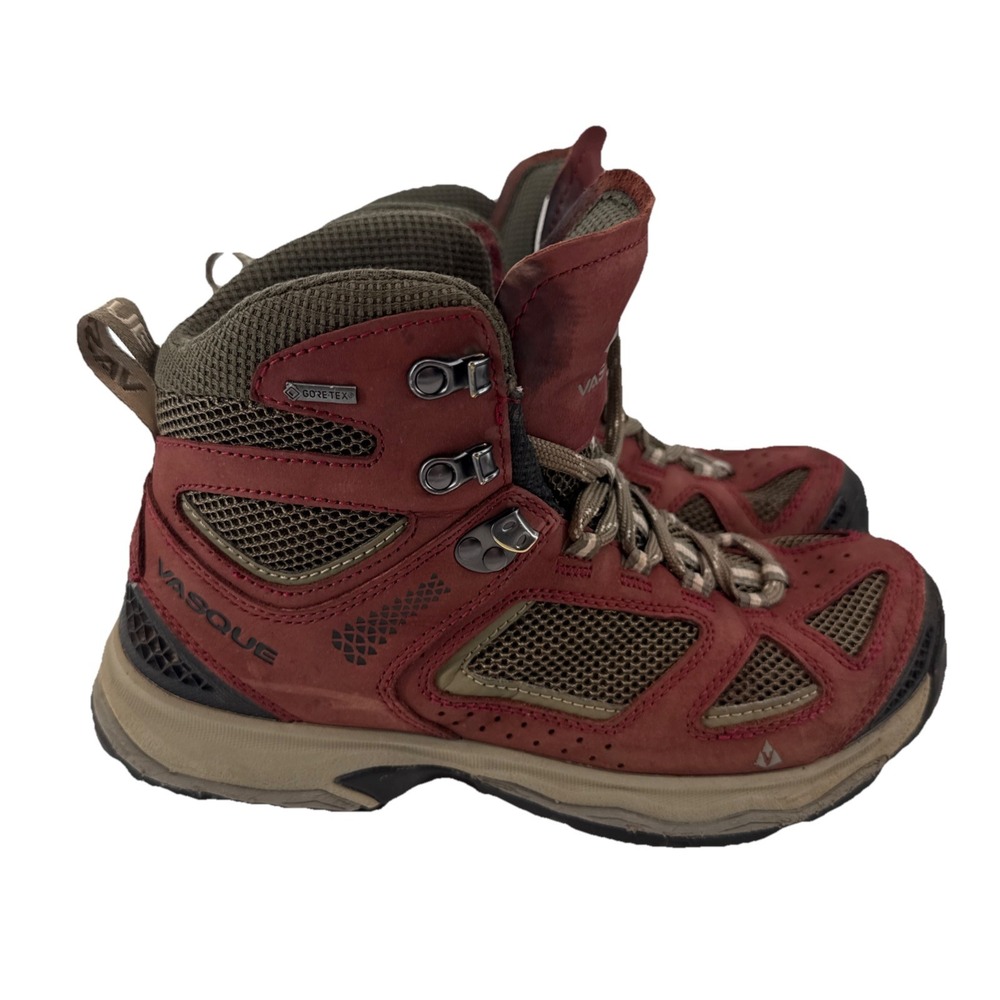 Vasque Breeze III GTX Hiking Boots Women 9.5 Wide Red Gore-Tex Vibram Waterproof